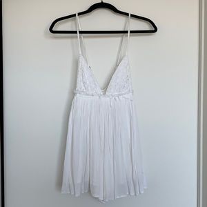 White Babydoll Romper Urban Outfitters